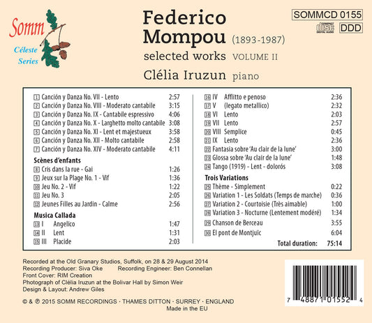 Mompou: Selected Works, Vol. 2