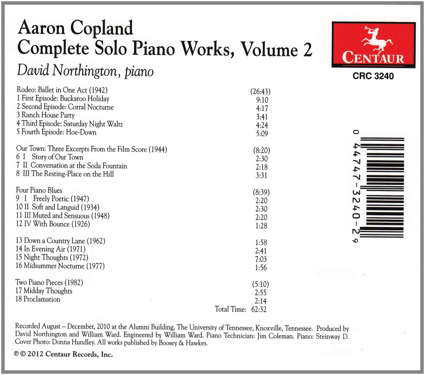 Copland: Complete Solo Piano Works, Vol. 2