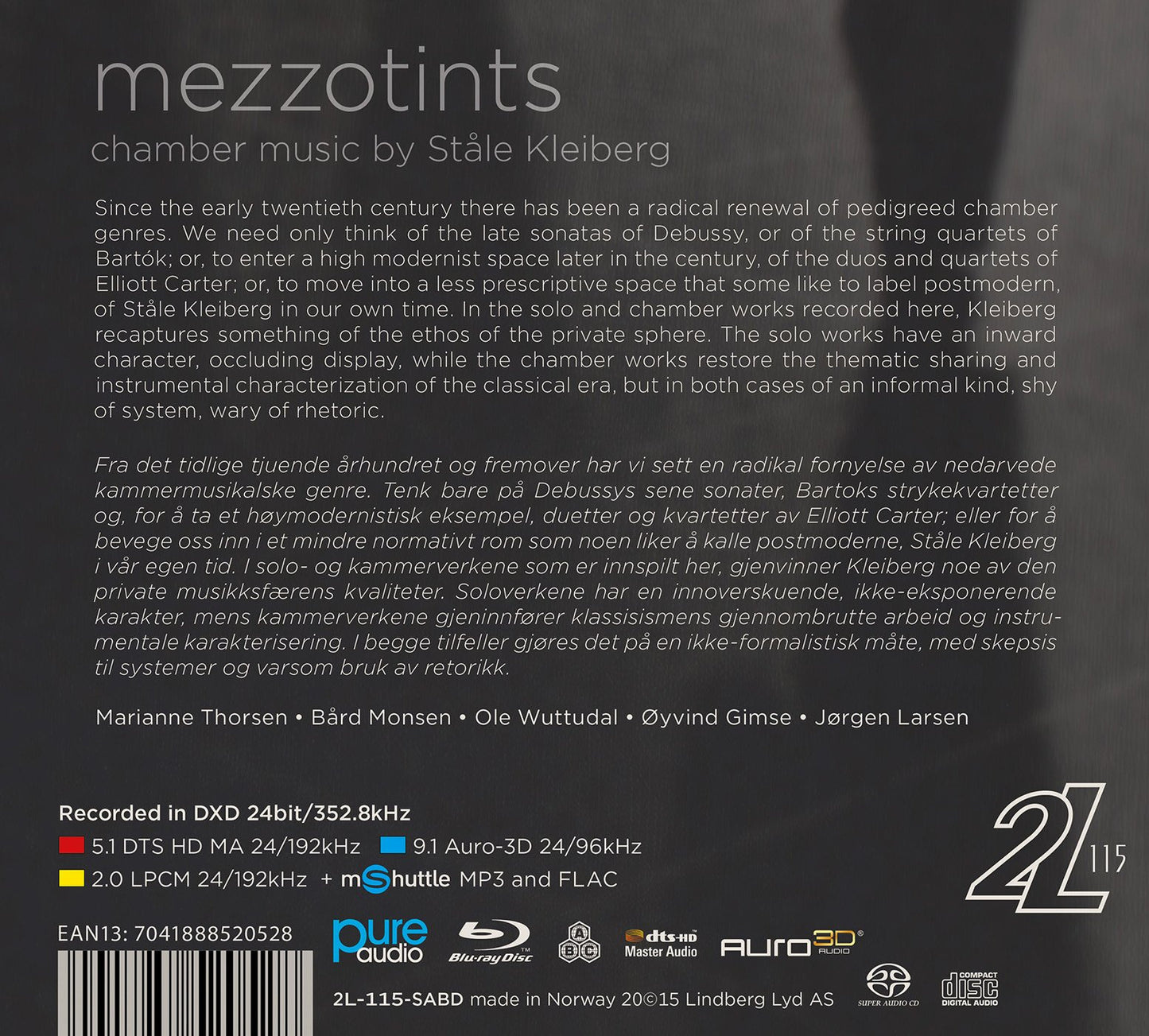 Mezzotints - Chamber music by Ståle Kleiberg