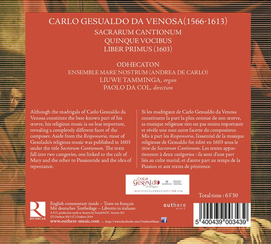 Gesualdo: Sacrarum cantionum