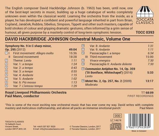David Hackbridge Johnson: Orchestral Works, Vol. 1