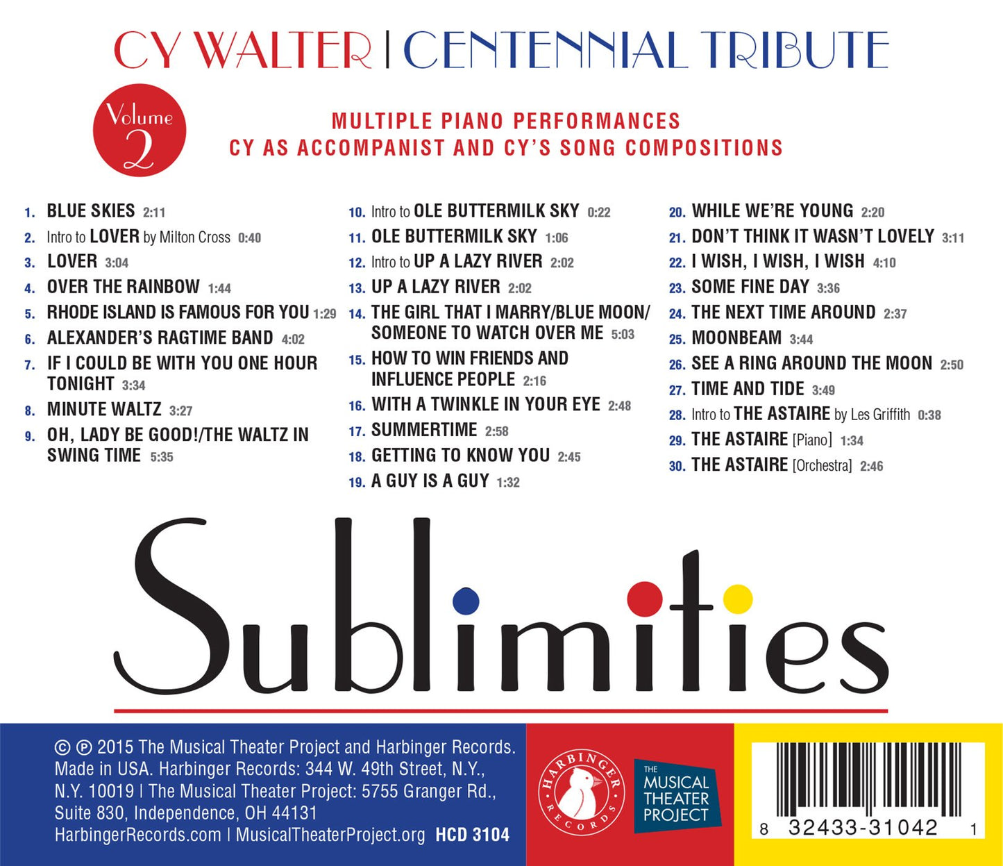 Cy Walter: Sublimities – Centennial Tribute, Vol. 2