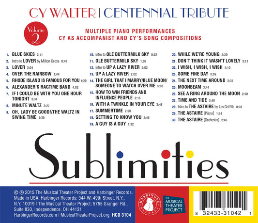 Cy Walter: Sublimities – Centennial Tribute, Vol. 2