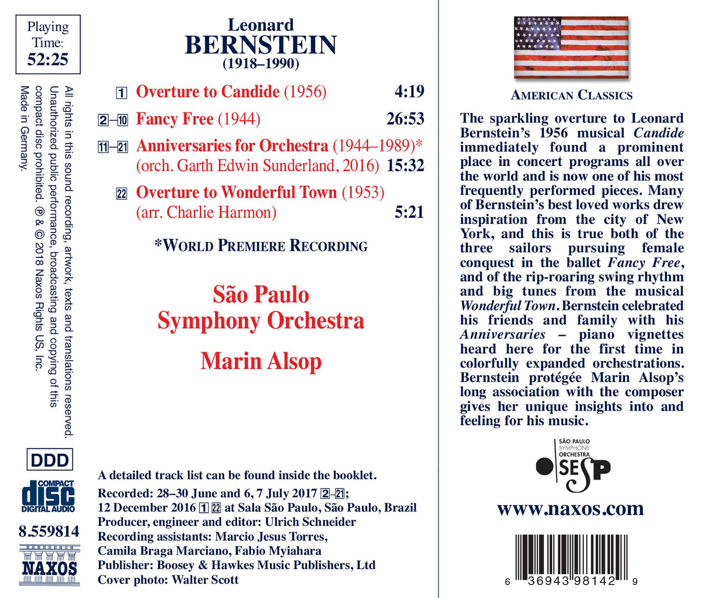 Bernstein: Anniversaries, Fancy Free Suite, Overture to Cand