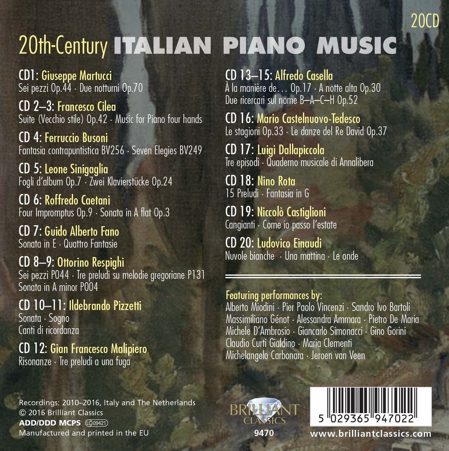 20th Century Italian Piano Music, Vol. 1
