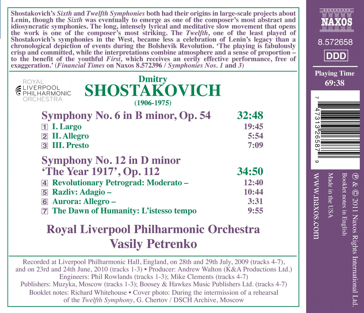 Shostakovich: Symphonies Nos. 6 & 12