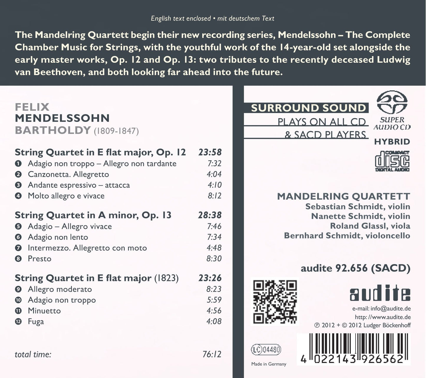 Mendelssohn: Complete Chamber Music for Strings, Vol. 1