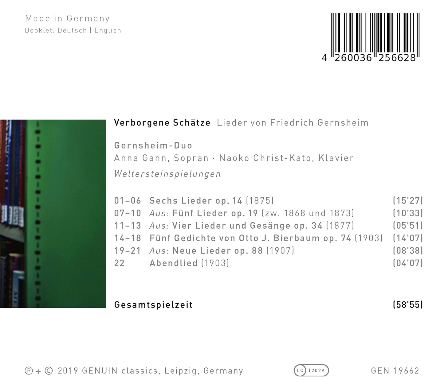 Verborgene Schätze: Lieder von Friedrich Gernsheim