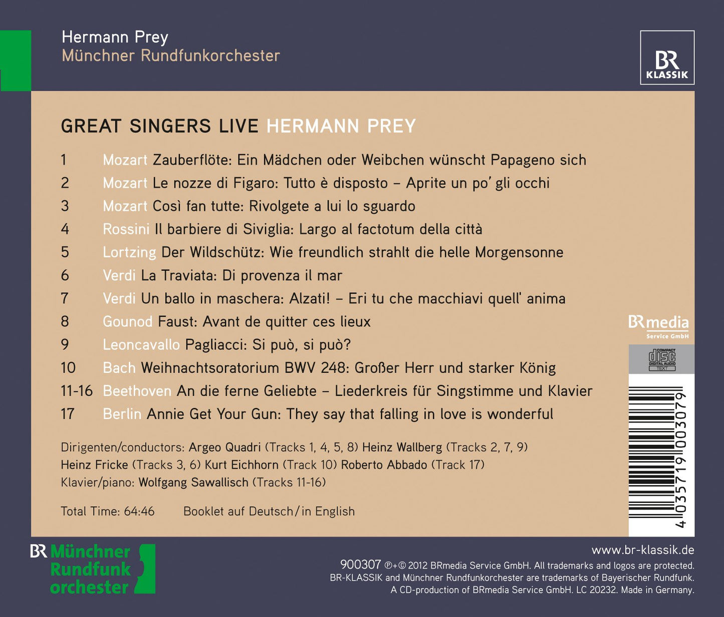 Great Singers Live: Hermann Prey