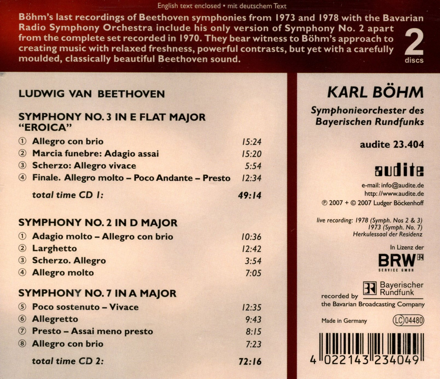 SYMPHONY NO. 2, NO. 3 ('EROICA