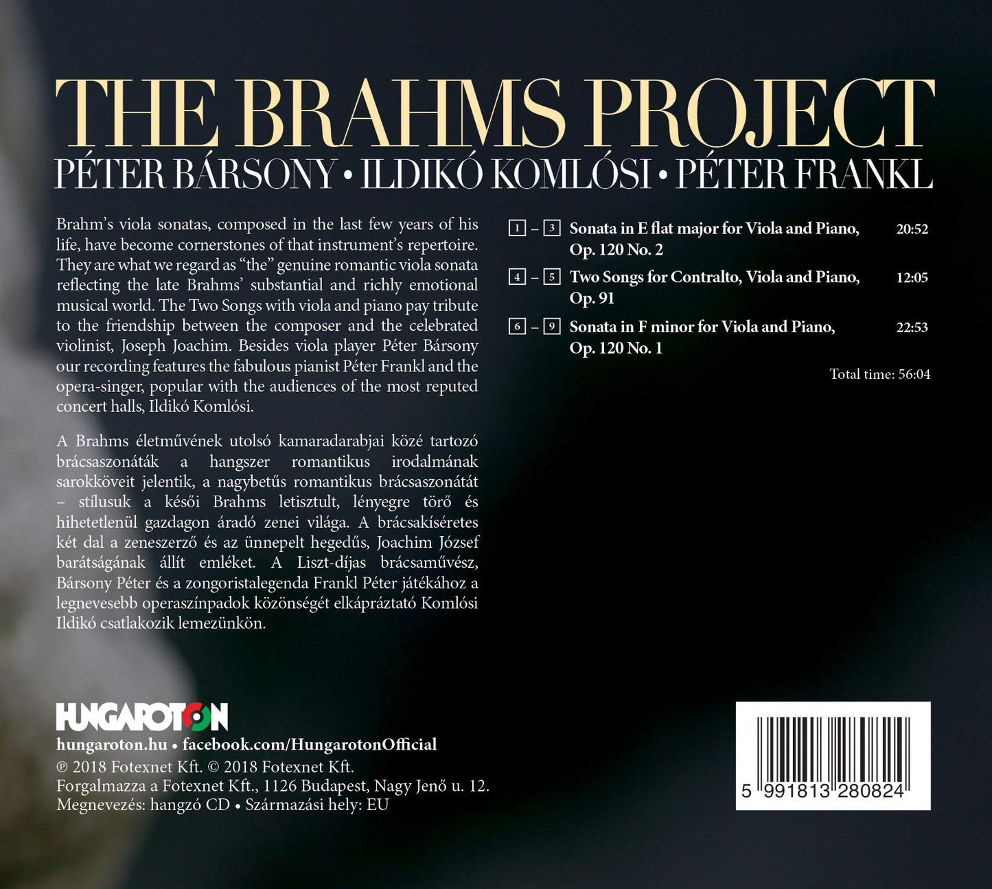 The Brahms Project: Viola Sonatas & Songs