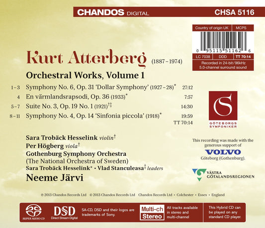 Atterberg: Orchestral Works, Vol. 1