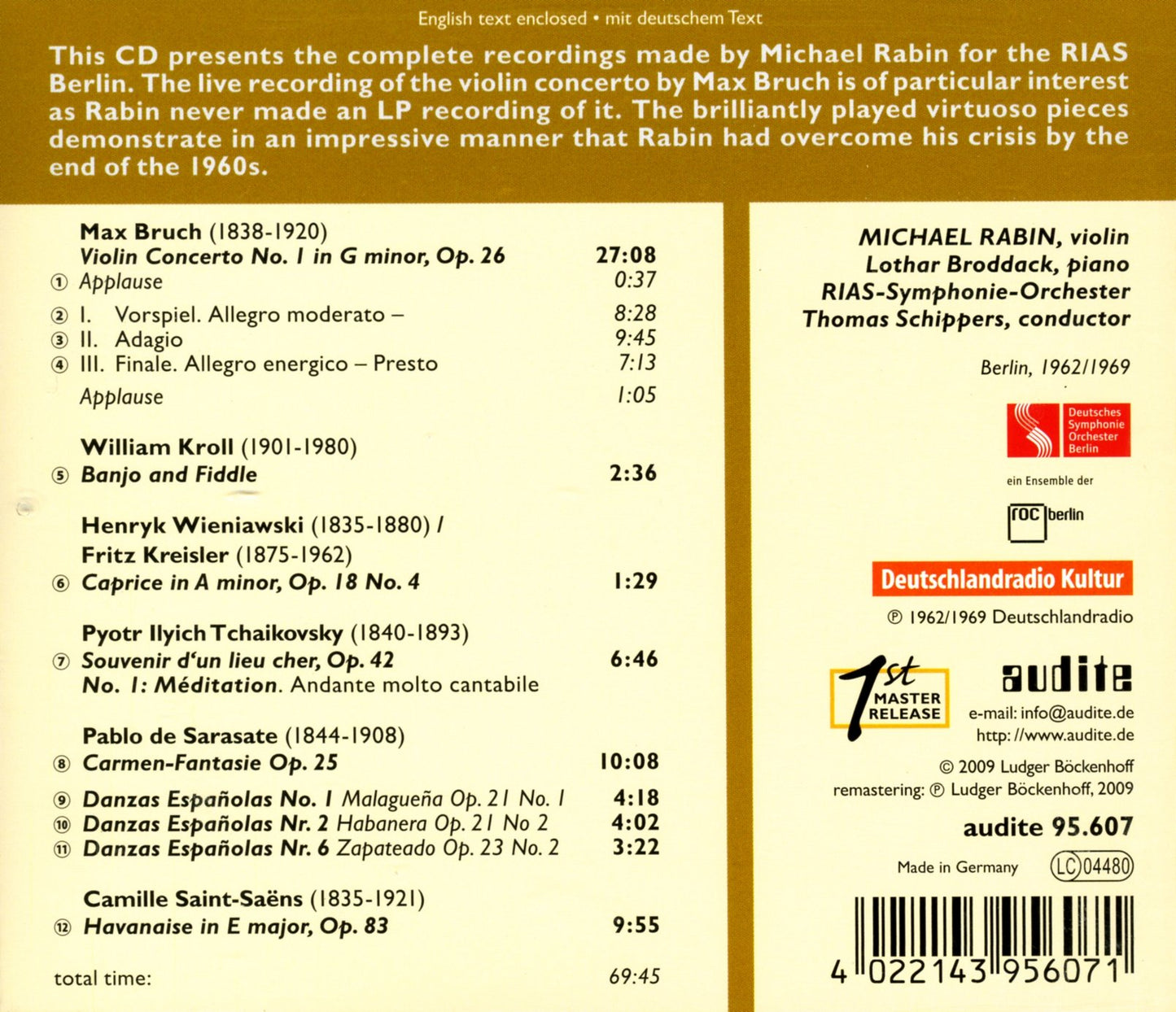MICHAEL RABIN PLAYS BRUCH'S VI