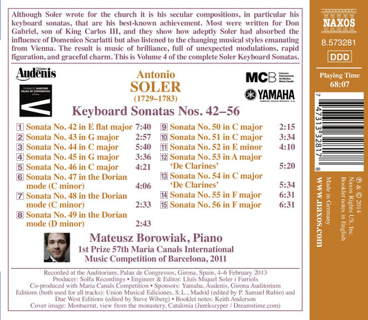 Soler: Keyboard Sonatas Nos. 42-56