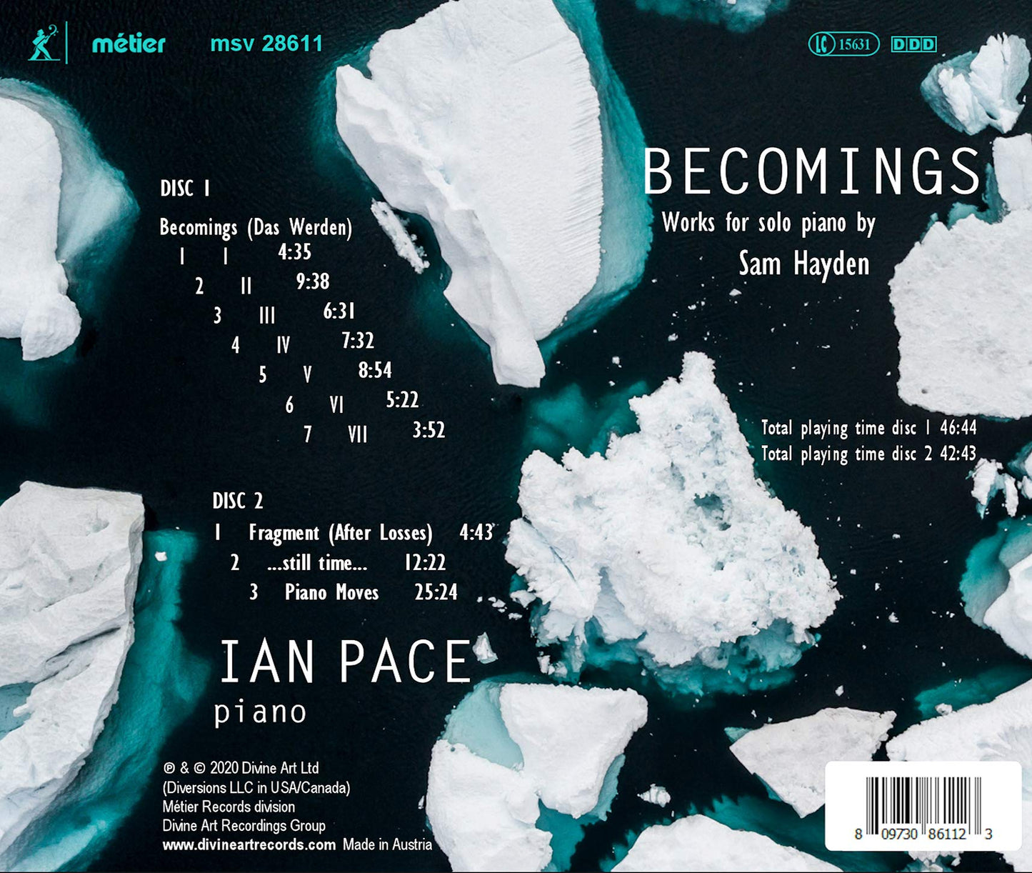 Hayden: Becomings - Solo Piano Music