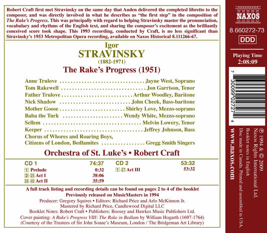 Stravinsky, I.: Rake's Progress (The) [Opera]