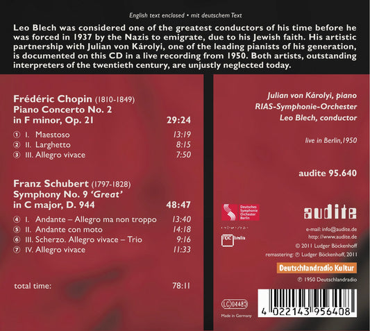 Chopin: Piano Concerto No. 2 - Schubert: Symphony No. 9, 'Gr