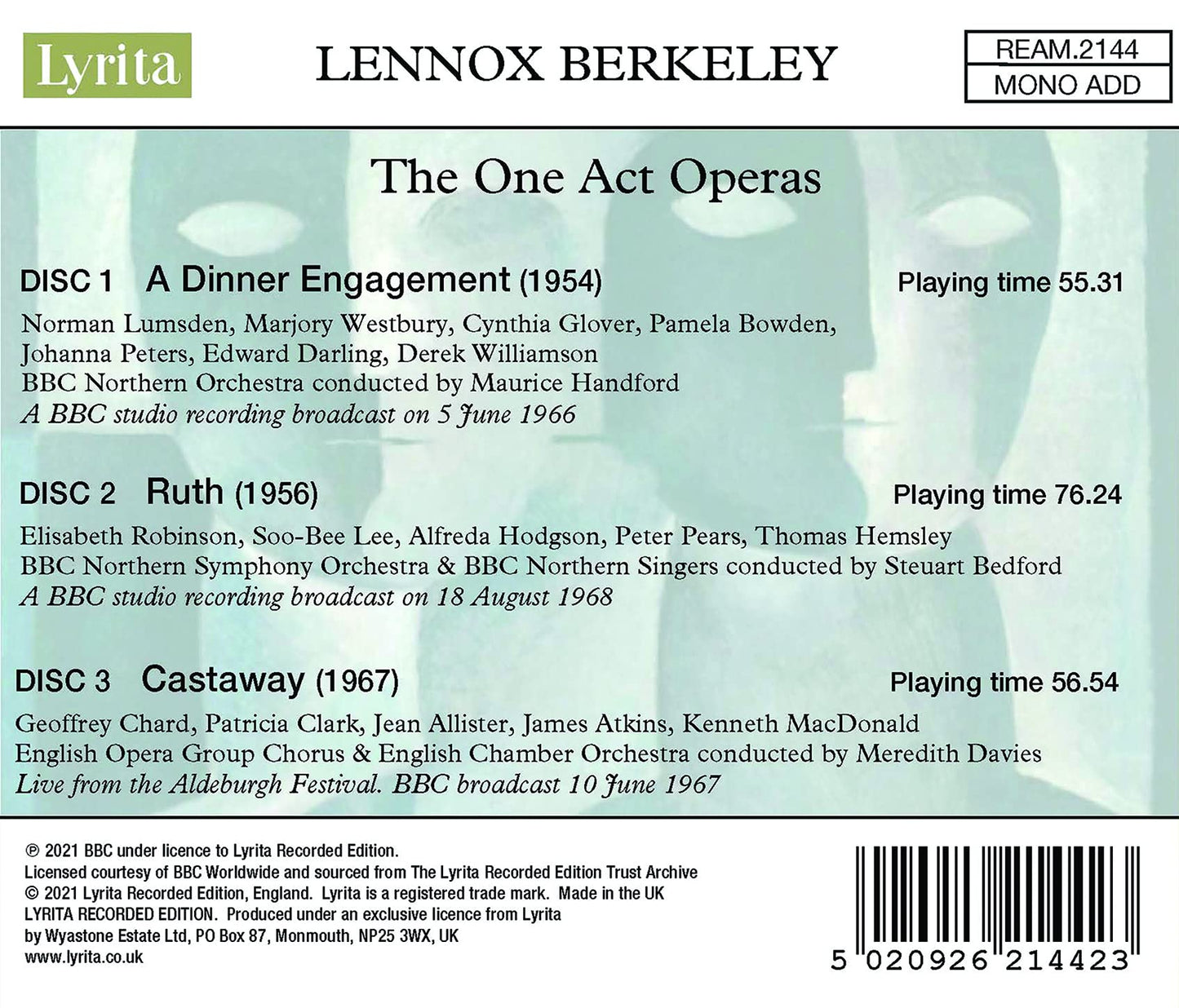 THE ONE ACT OPERAS