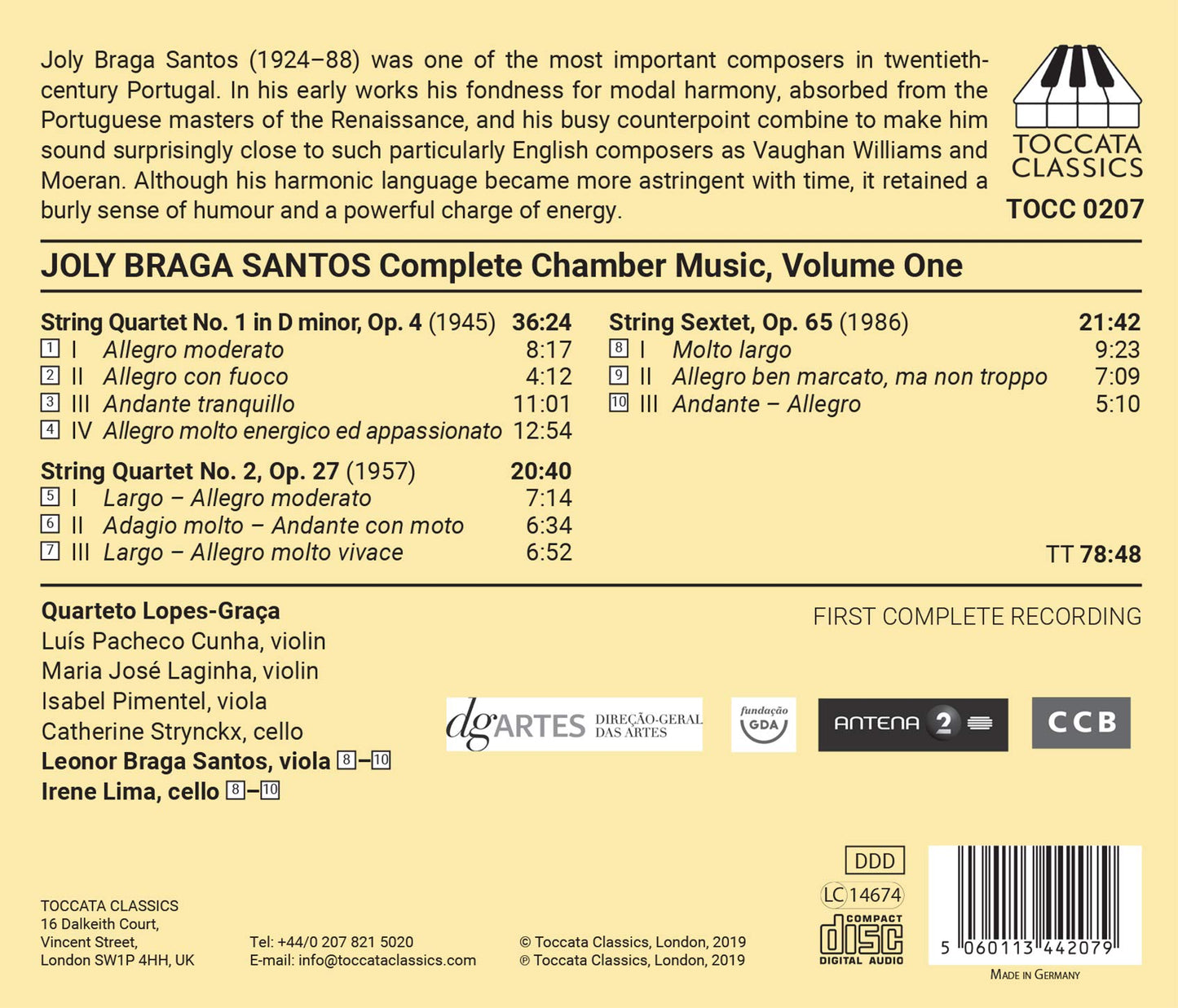Joly Braga Santos: Complete Chamber Music, Volume One