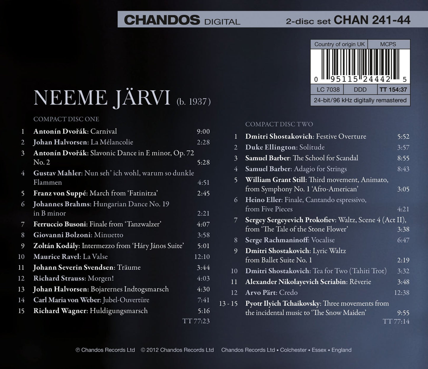 Neeme Jarvi: Highlights from a remarkable 30-year recording