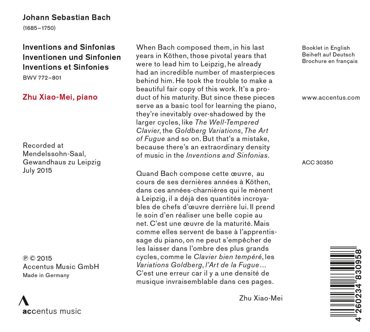 Bach: Inventions & Sinfonias