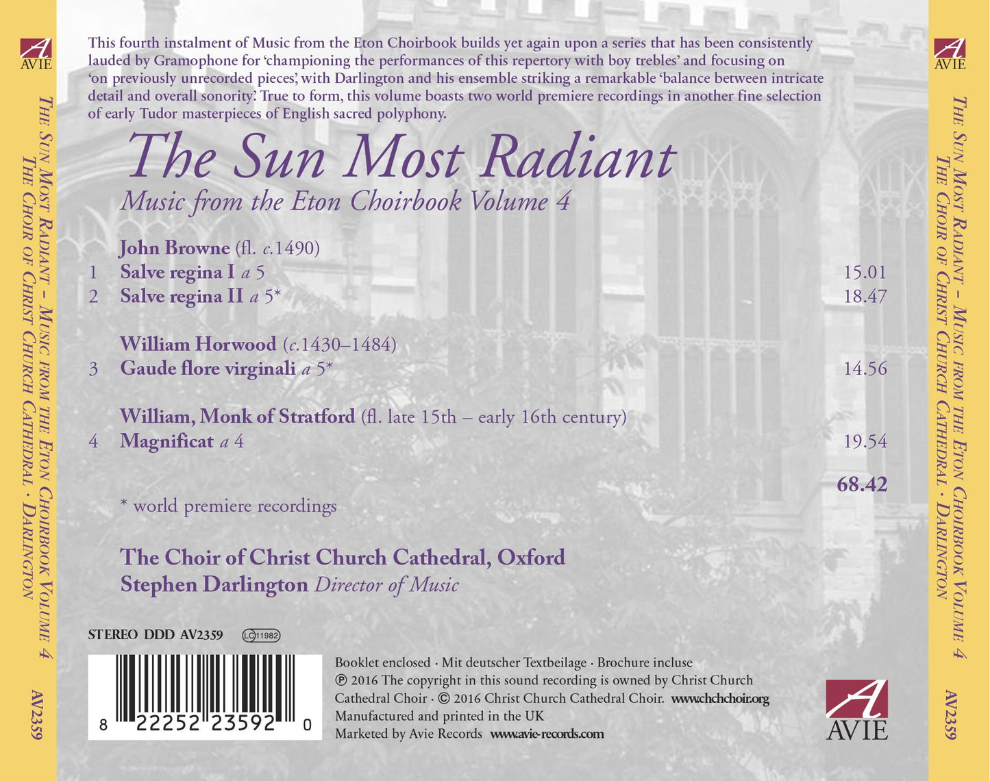 Music from The Eton Choirbook, Vol. 4: The Sun Most Radiant