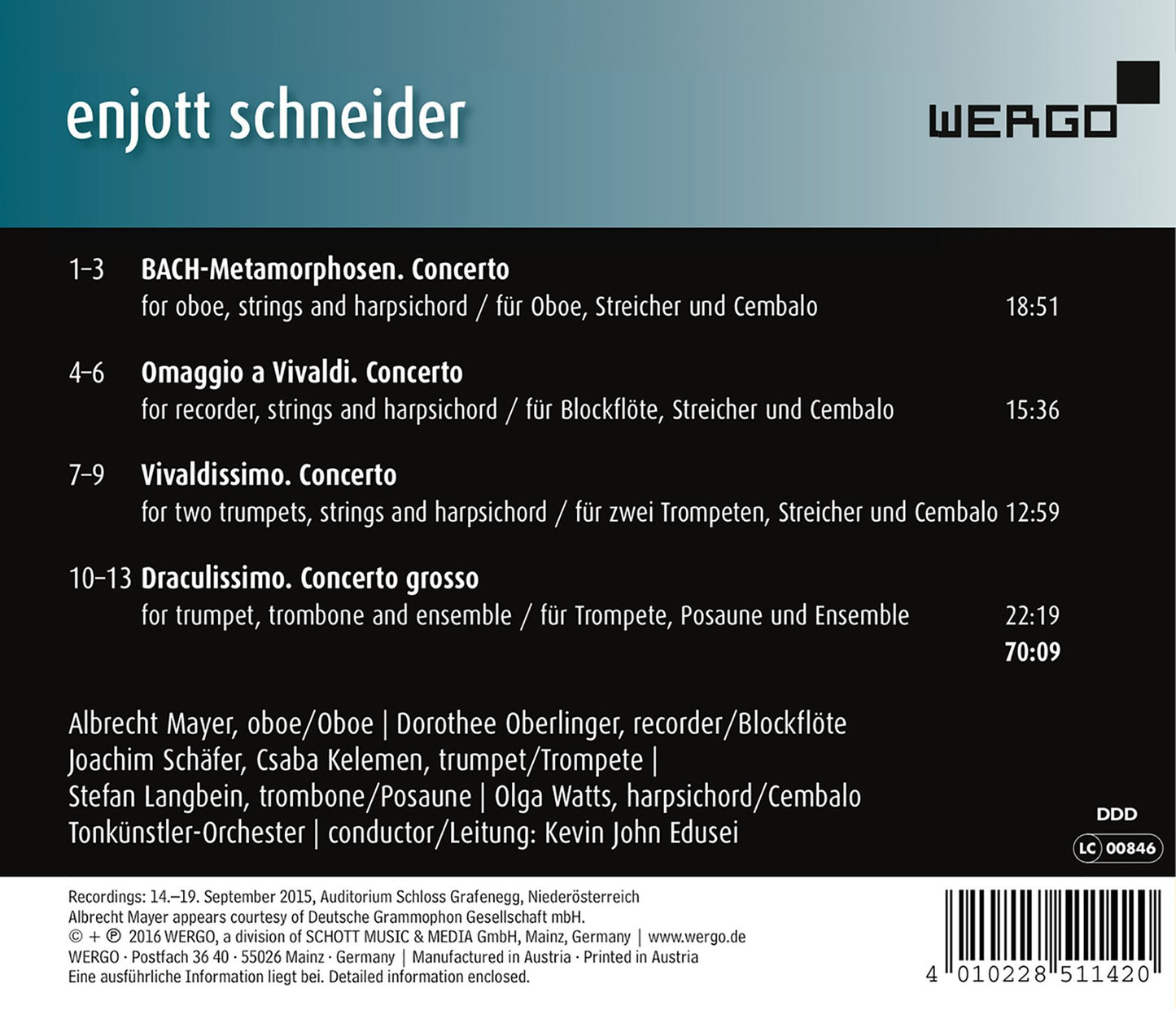 Schneider: Bach-Metamorphosen - Omaggio a Vivaldi - Vivaldis
