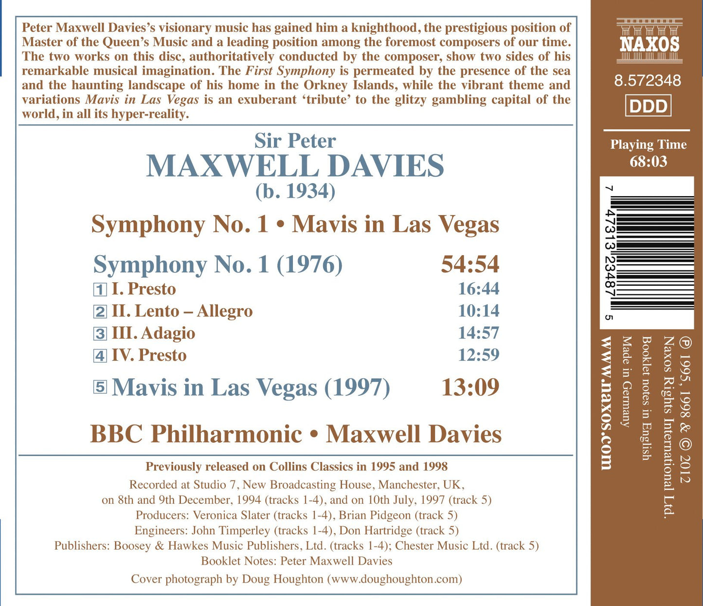 Maxwell Davies: Symphony No. 1 - Mavis in Las Vegas