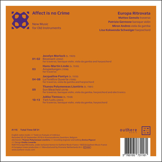 Affect Is No Crime. New Music for Old Instruments