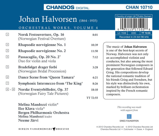 Halvorsen: Orchestral Works, Vol. 4