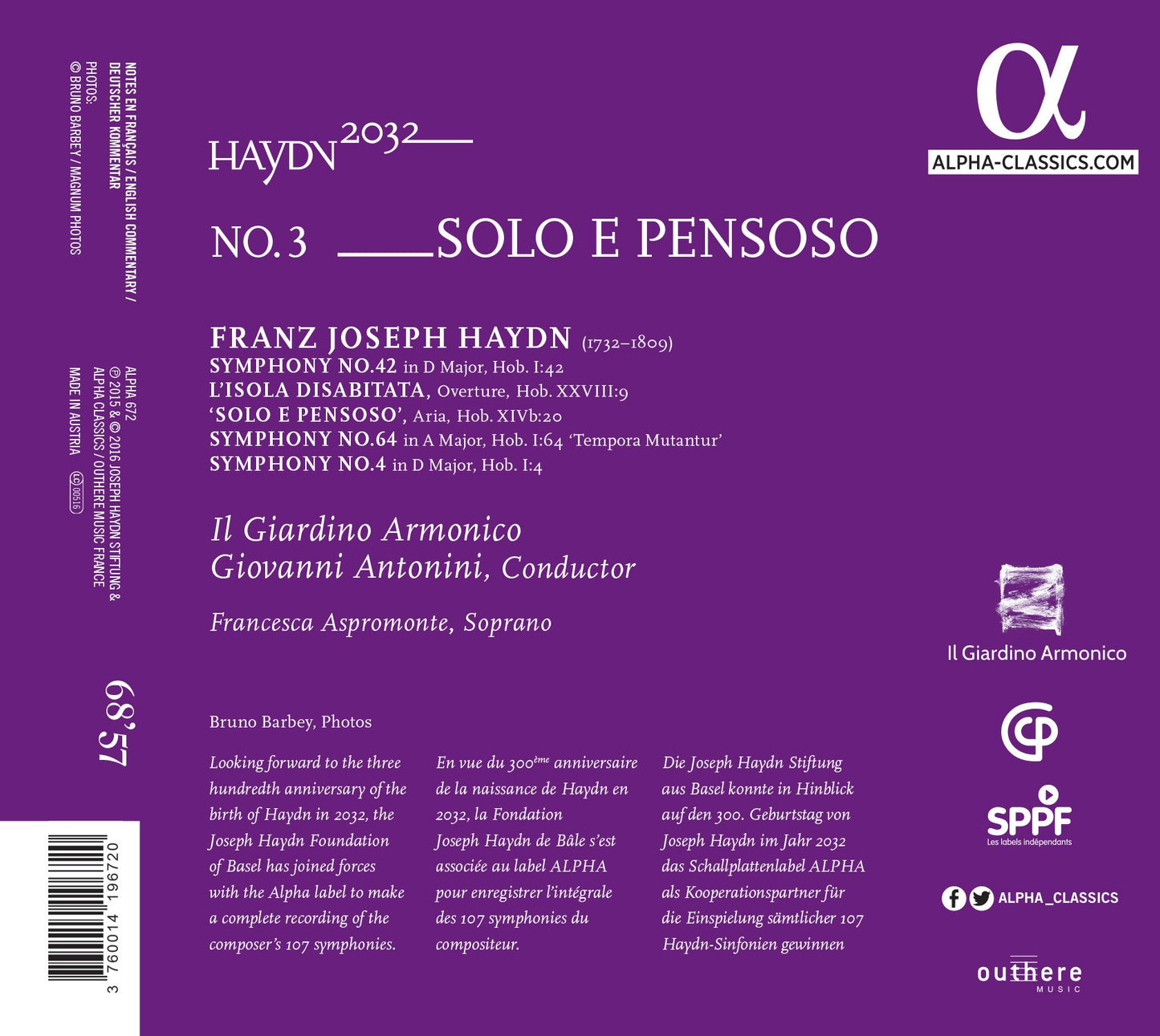Haydn 2032, Vol. 3: Solo e pensoso