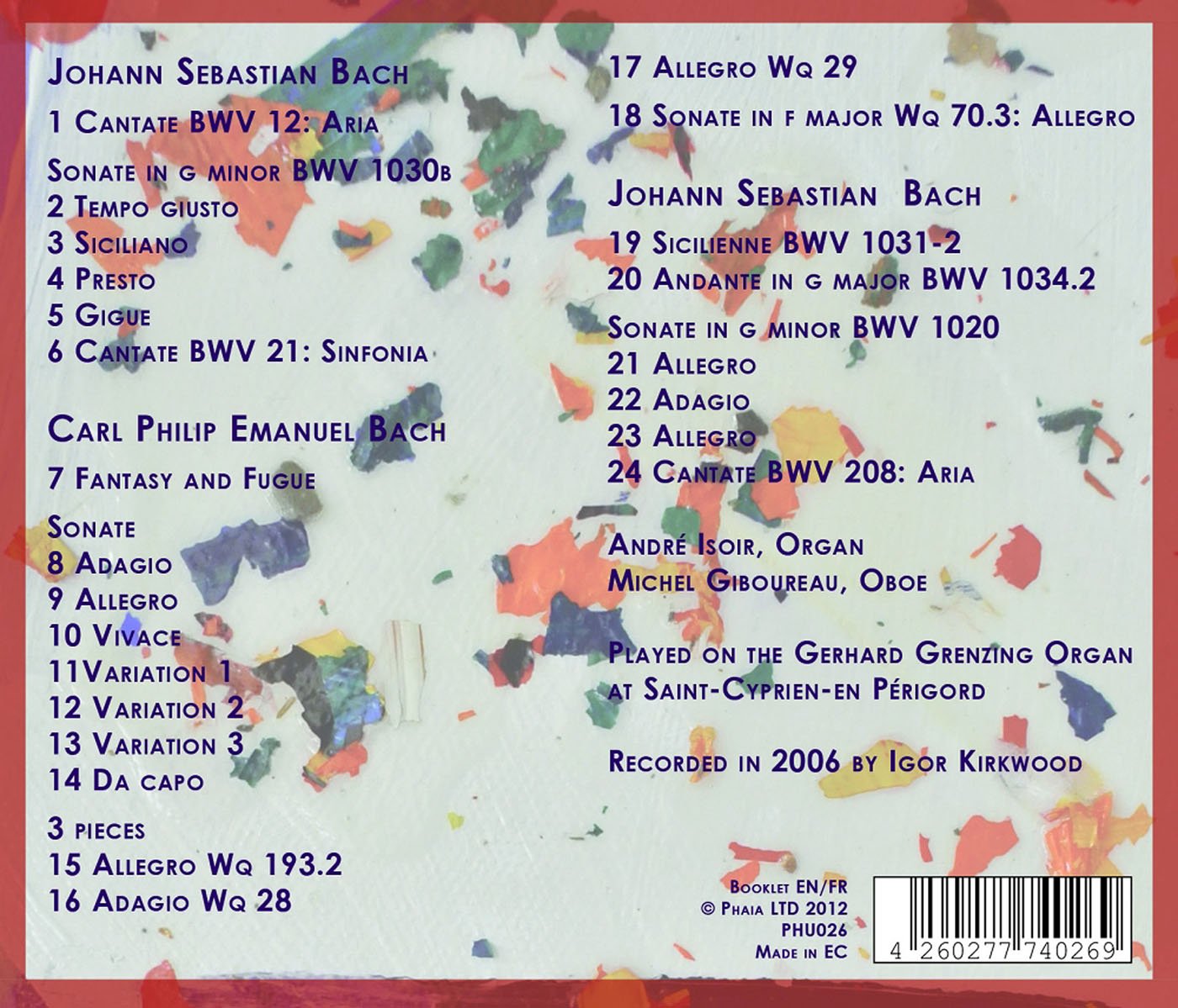 WORKS FOR ORGAN AND OBOE