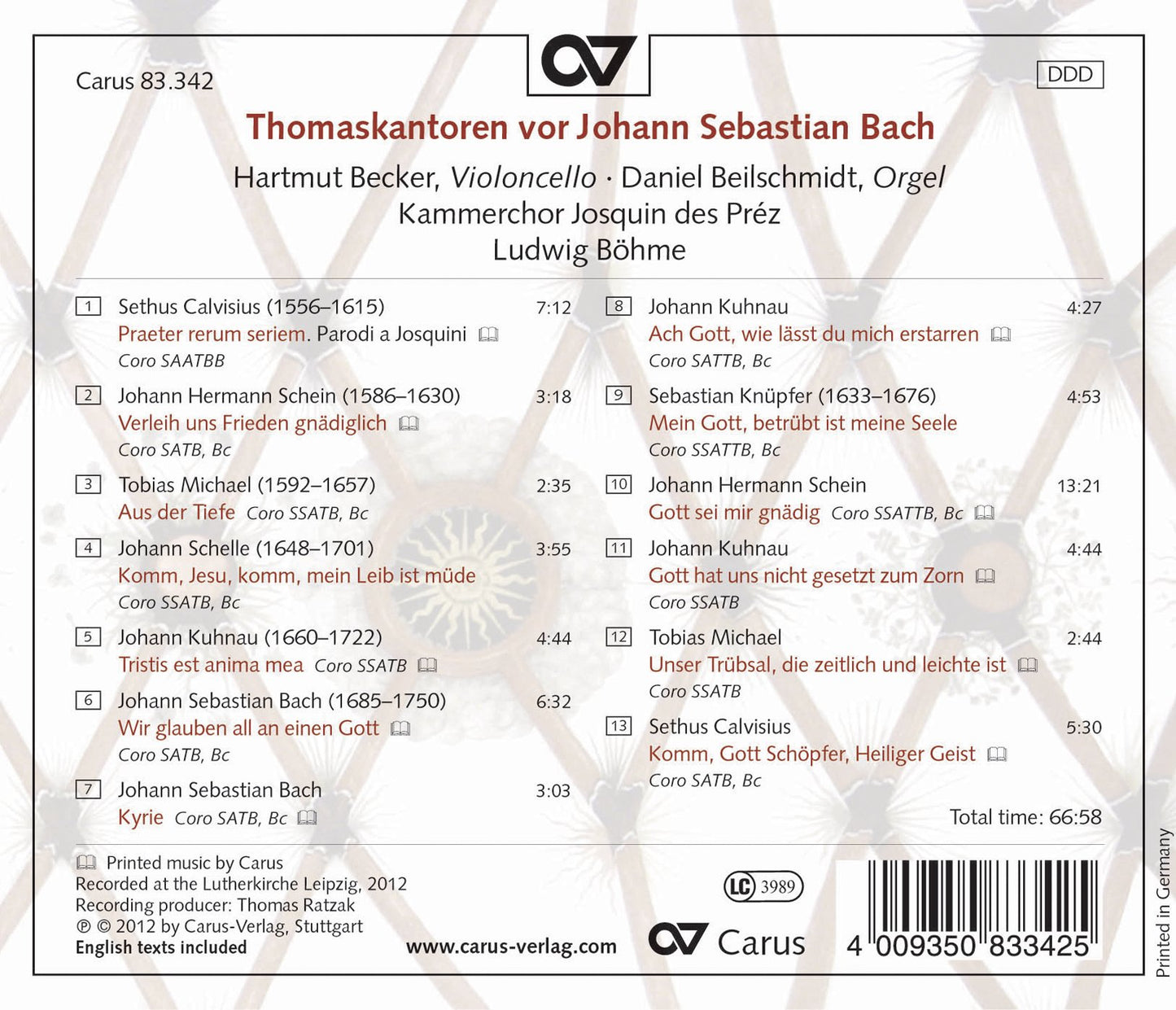 Thomaskantoren vor Johann Sebastian Bach