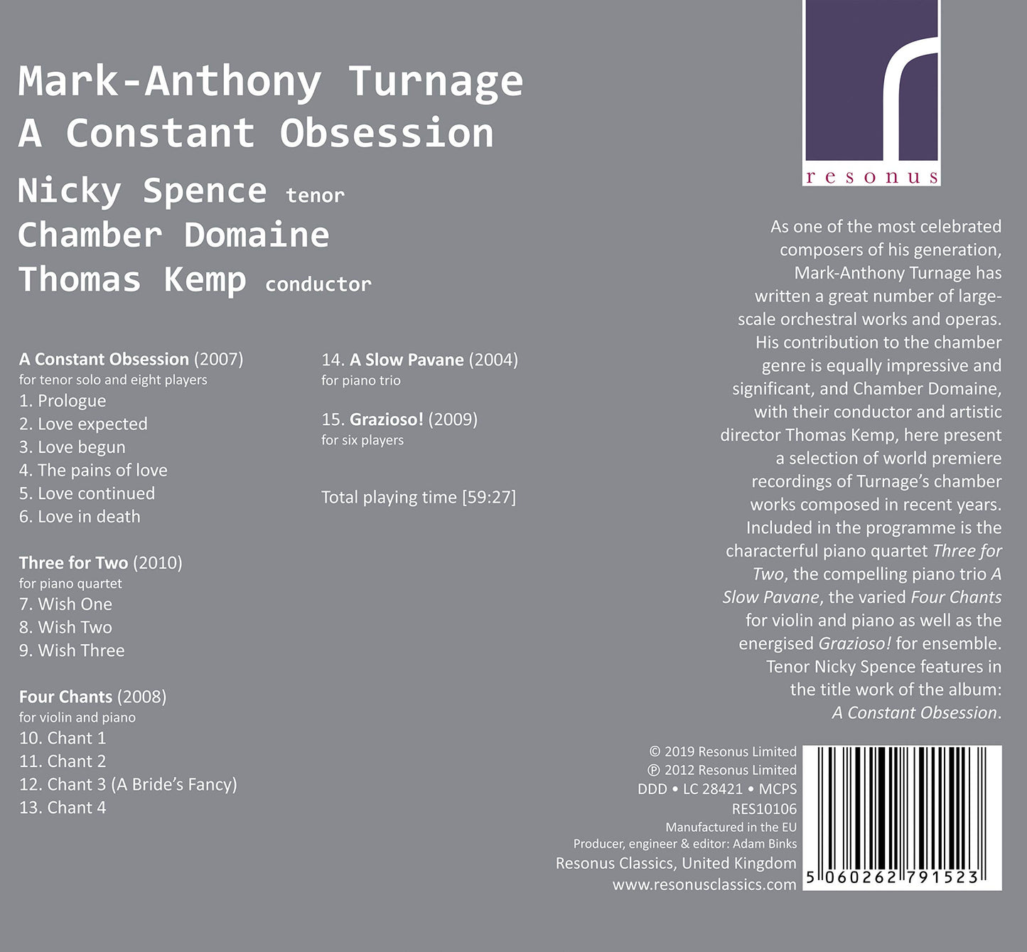 Turnage: A Constant Obsession