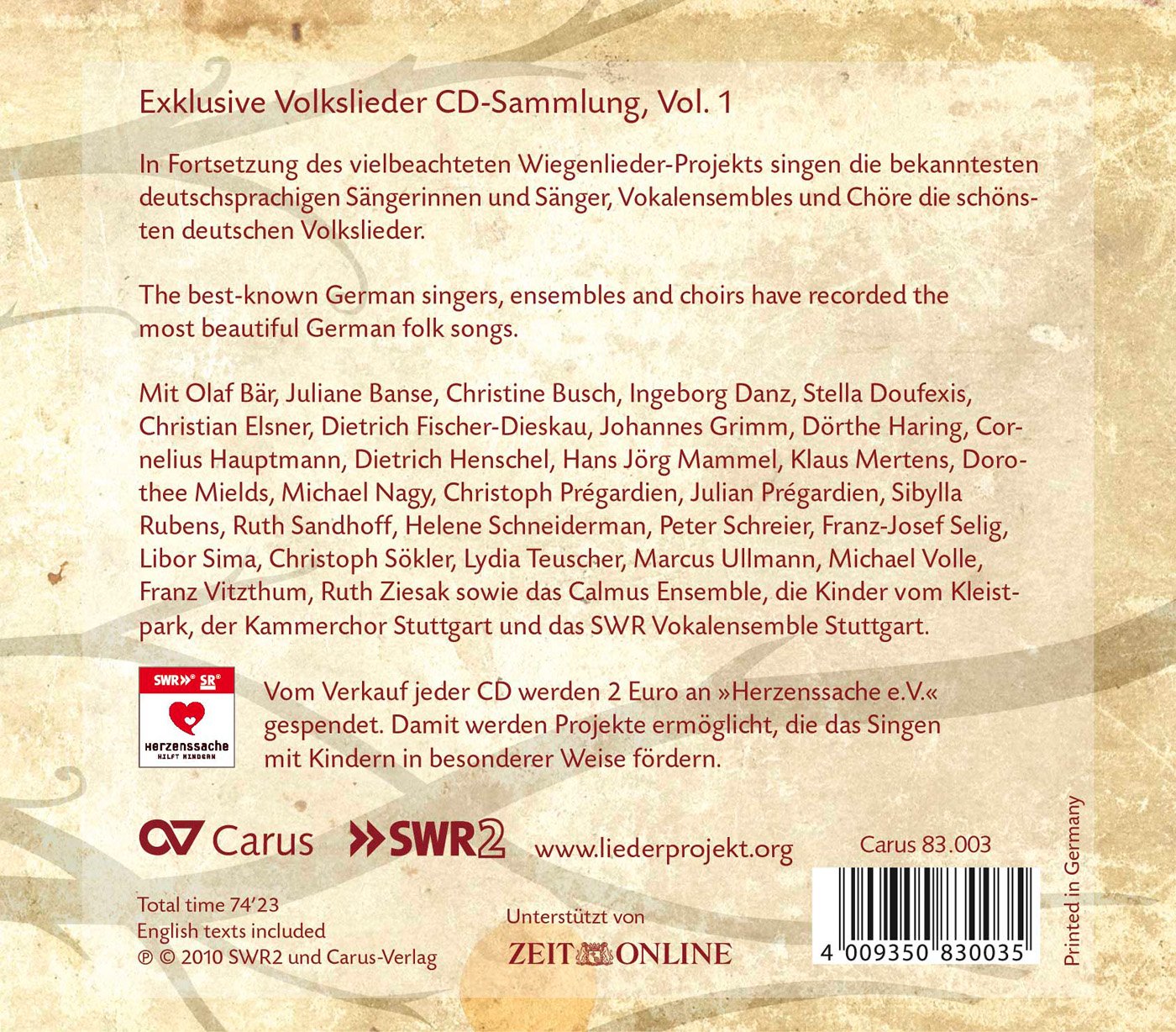 V 1: GERMAN FOLKSONGS