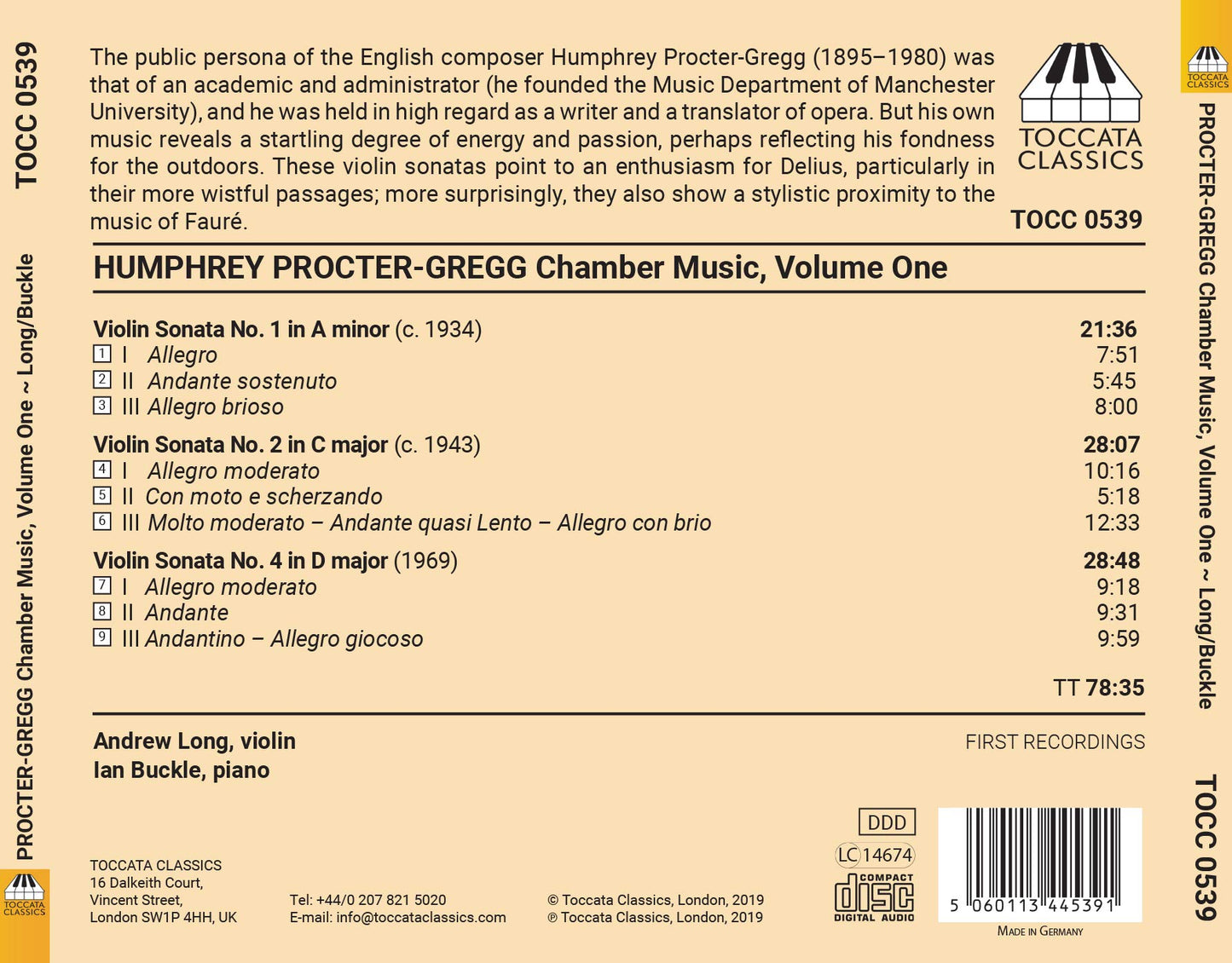 Procter-Gregg: Chamber Music, Vol. 1