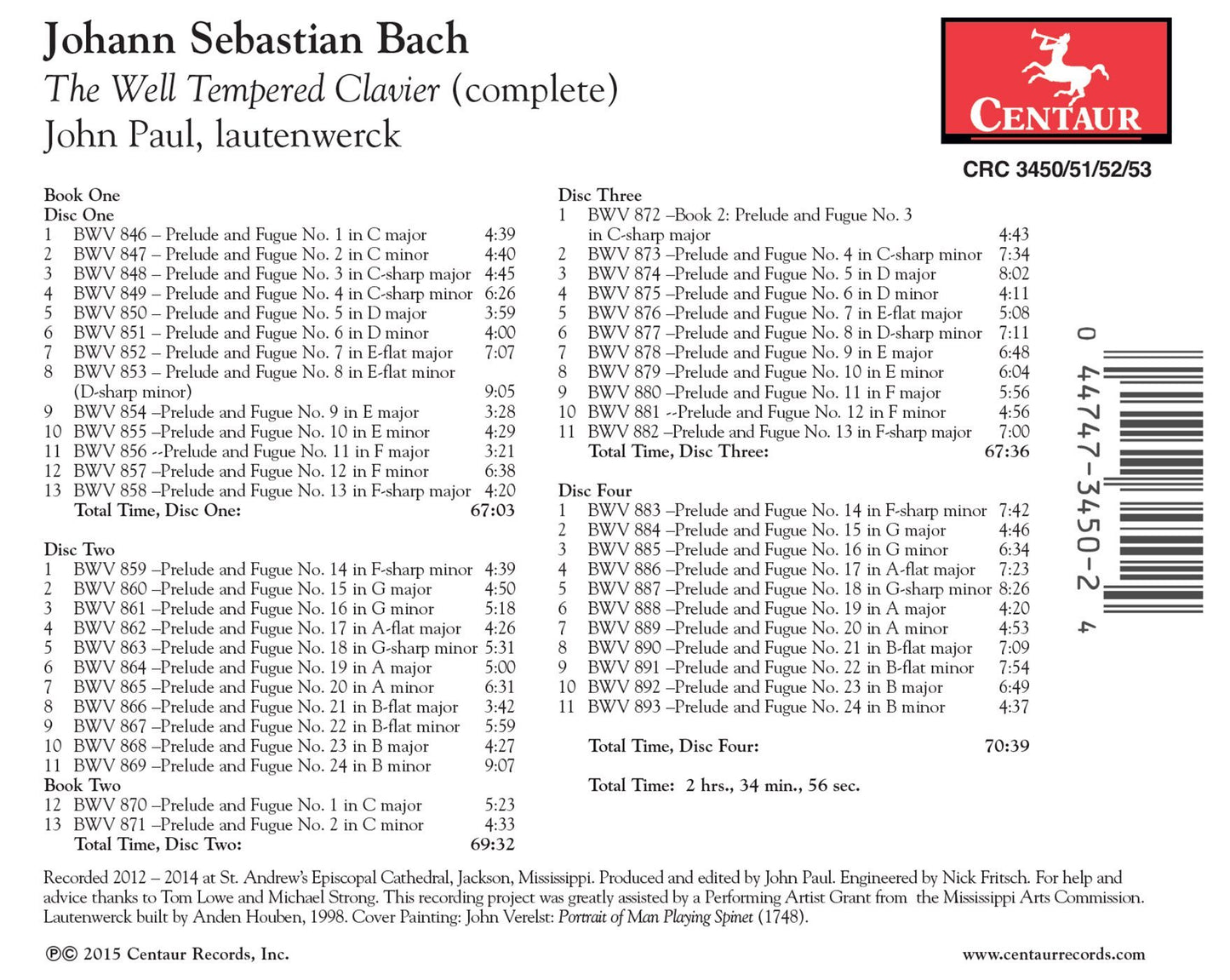 Bach: The Well Tempered Clavier (complete)