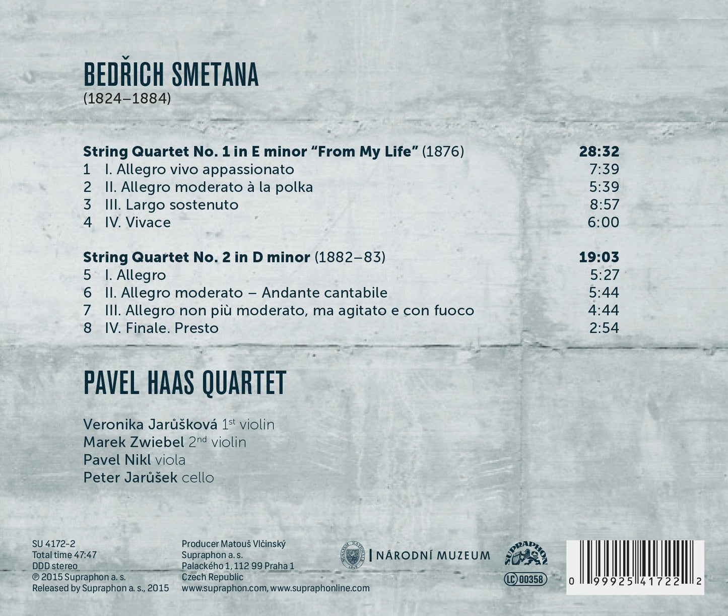 Smetana: String Quartets Nos. 1, "From my life" & 2
