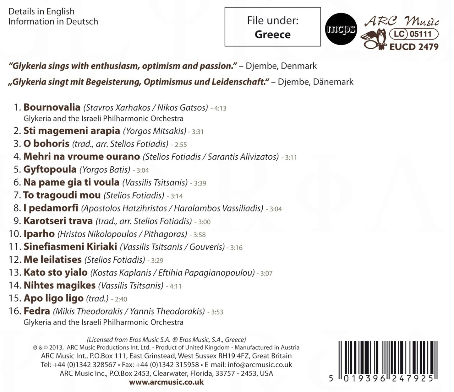 BEST OF GLYKERIA (VOICE OF GRE