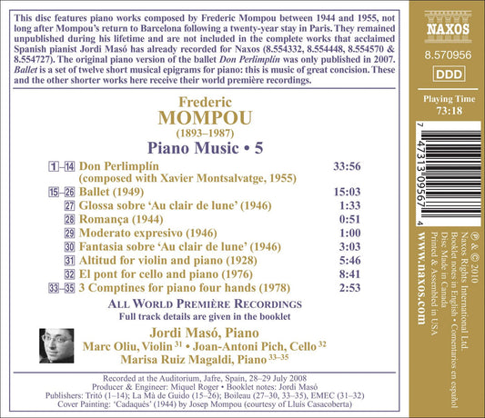 Mompou: Piano Music, Vol. 5