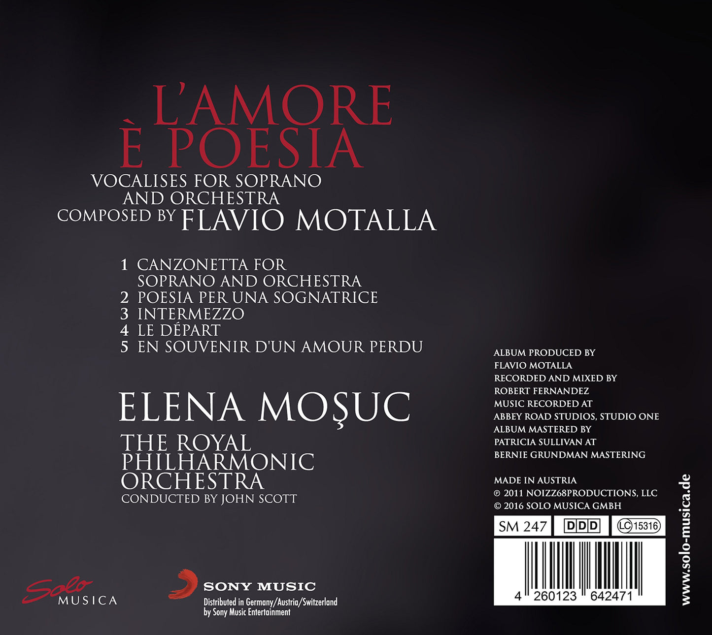 Flavio Motalla: L'amore è poesia – Vocalises for Soprano & O