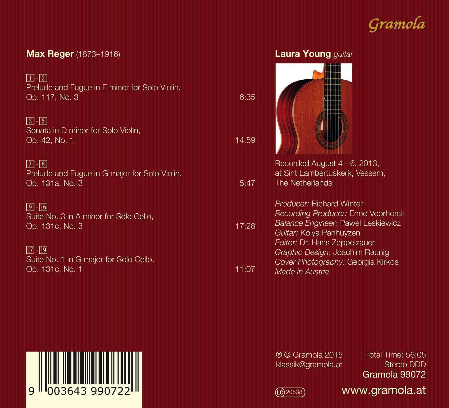 Max Reger: Works Arranged for Guitar