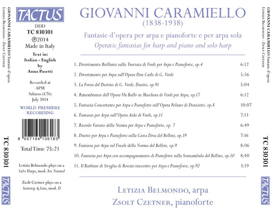 Caramiello: Operatic fantasias for Harp & Piano