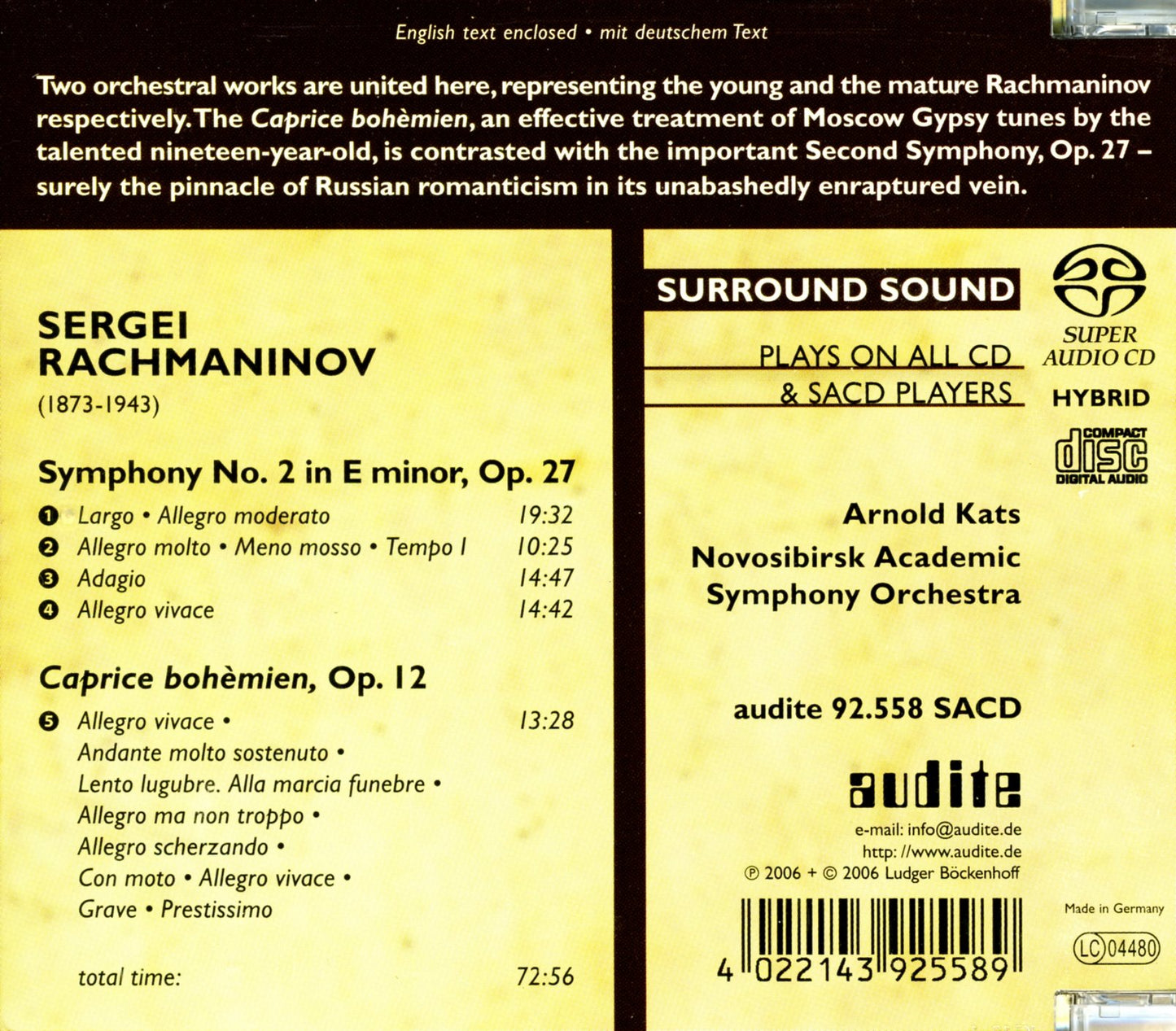 SYMPHONY NO. 2, CAPRICE BOHEMI