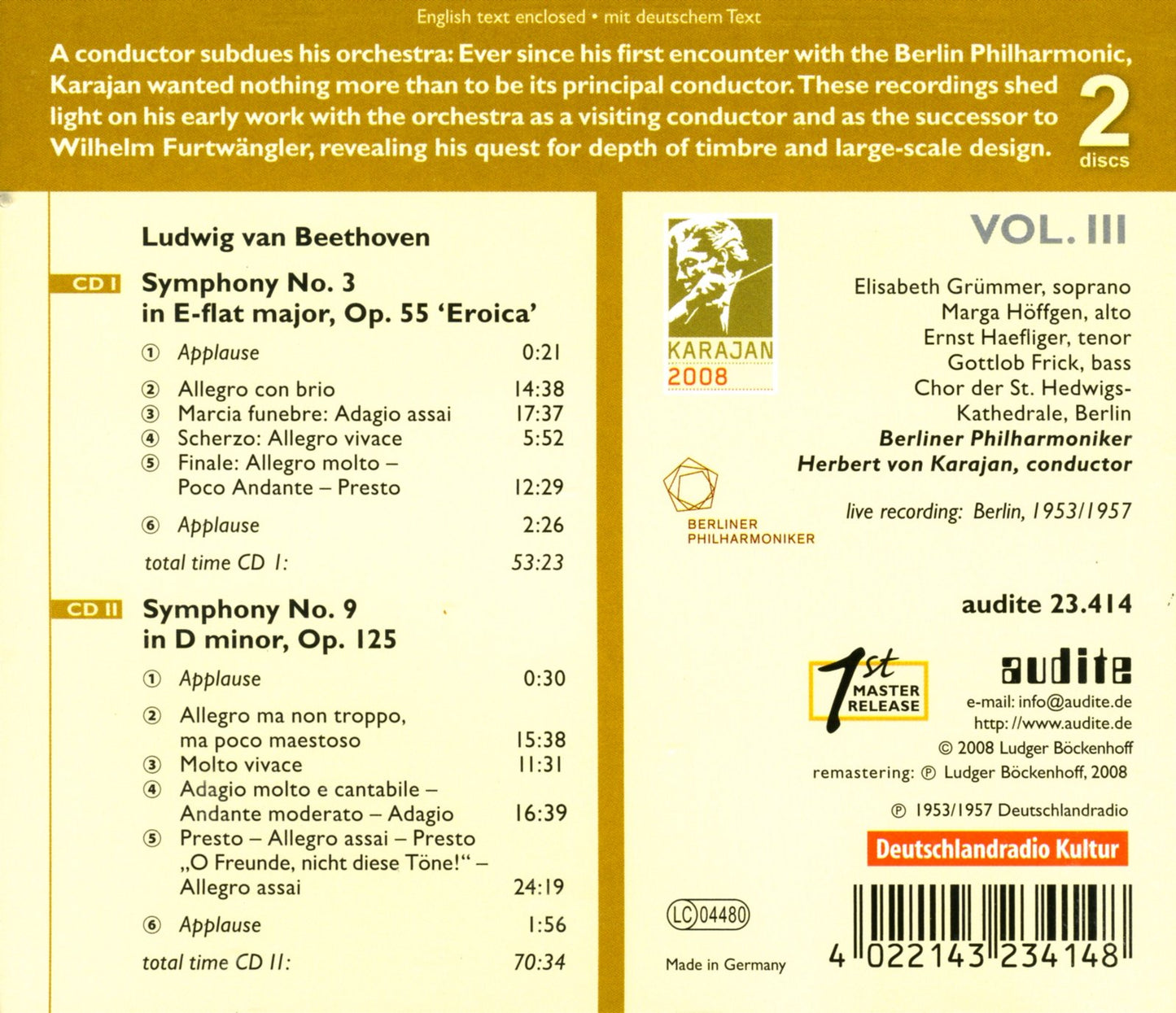 V 3: EDITION VON KARAJAN BEE