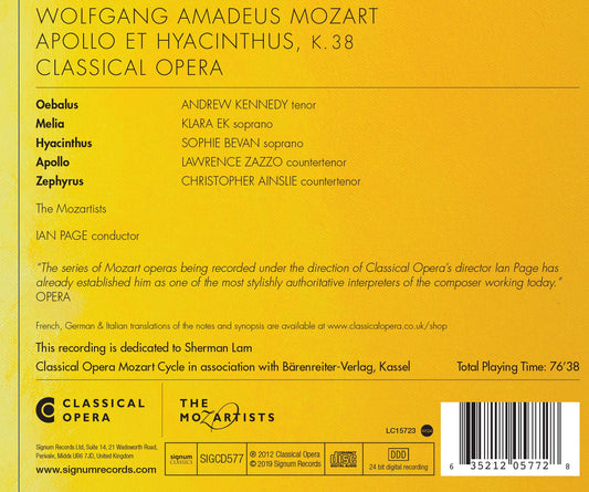Mozart: Apollo et Hyacinthus