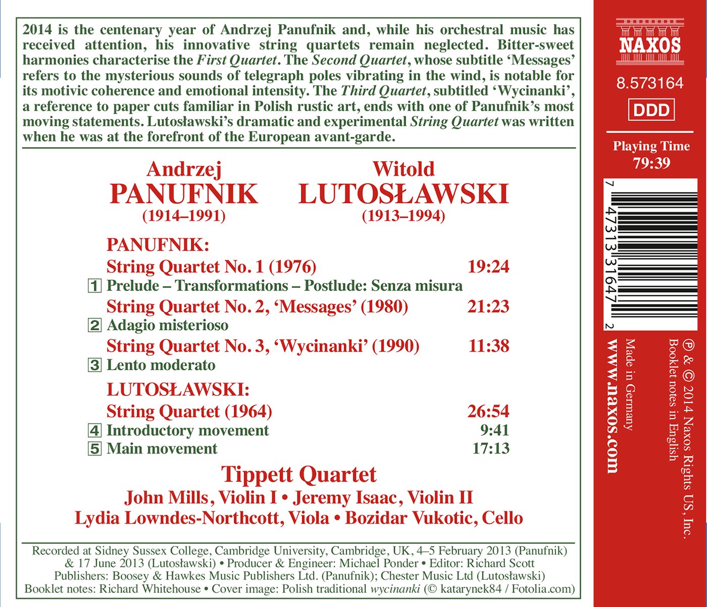 Panufnik & Lutoslawski: String Quartets
