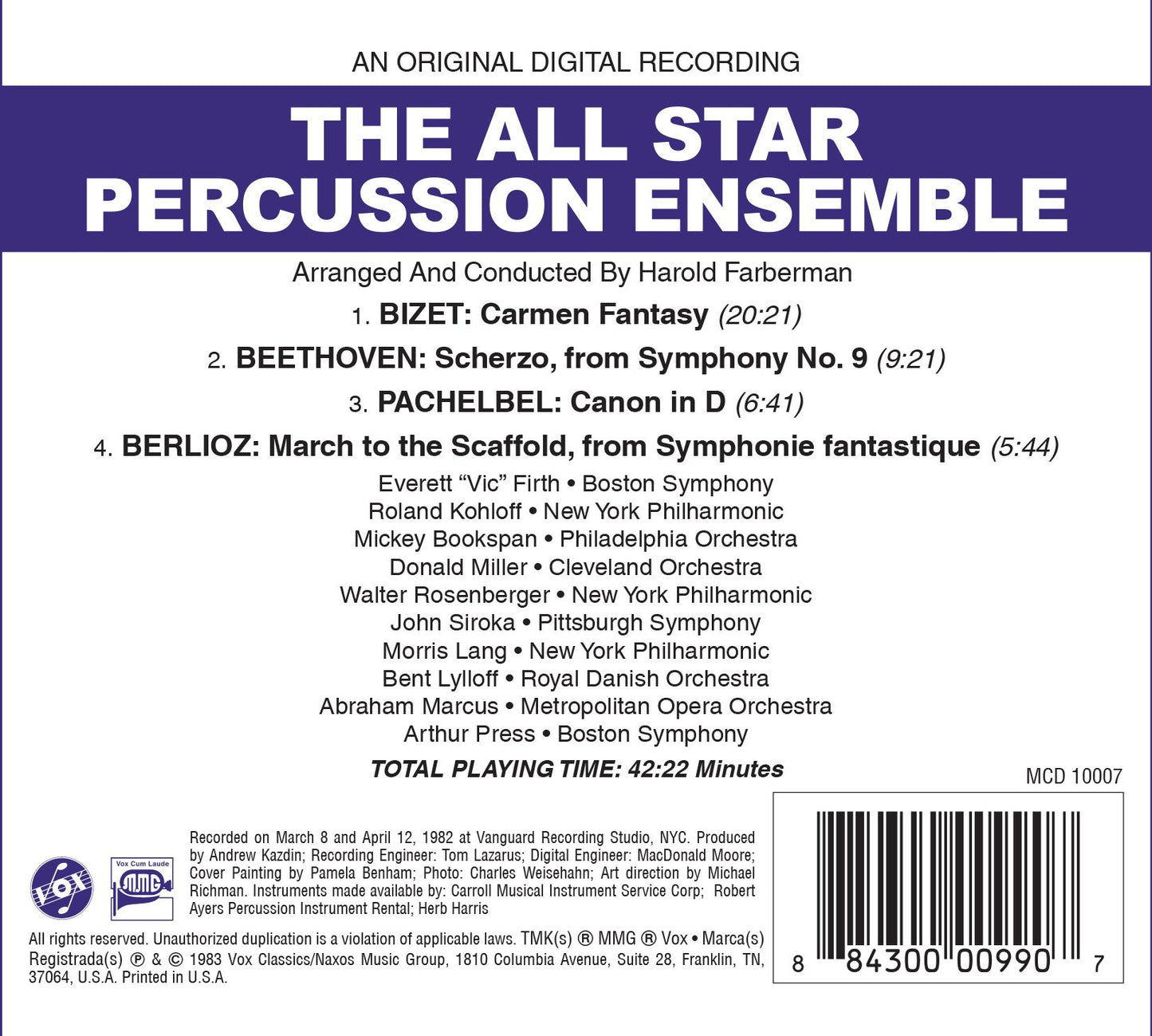 Bizet, Beethoven, Pachelbel & Berlioz: Works Arranged for Pe