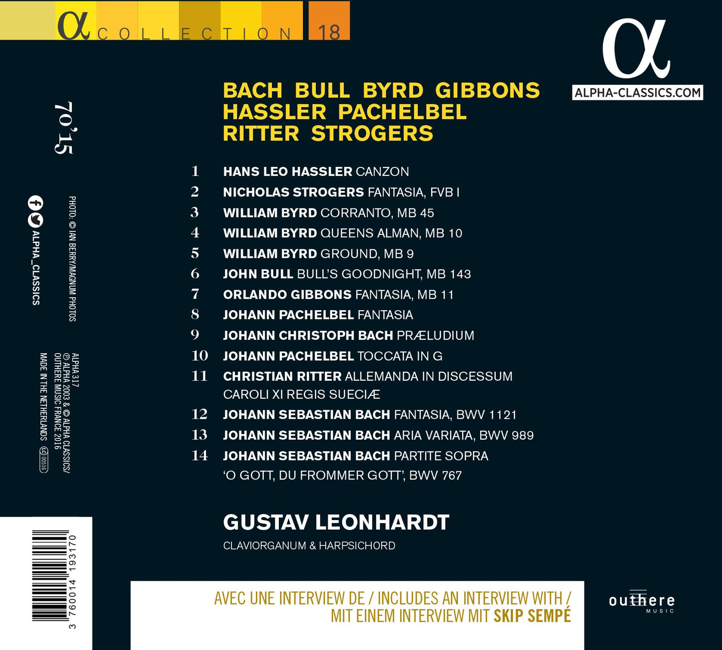 Bach, Bull, Byrd, Gibbons, Hassler, Pachelbel, Ritter & Stro