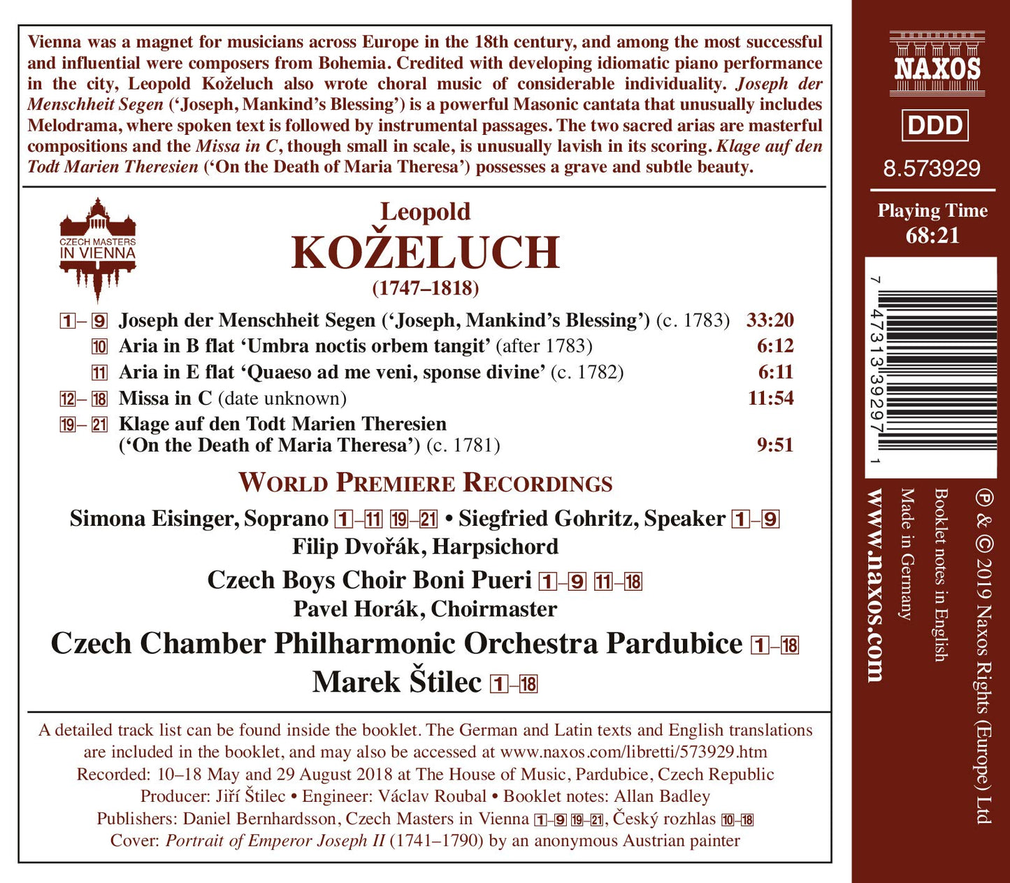Koželuch: Joseph der Menschheit Segen